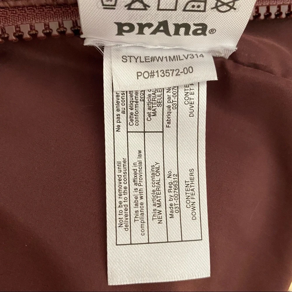 Prana Down Feather Milly Puffer Vest Burgundy/Maroon Size XL - Picture 16 of 16